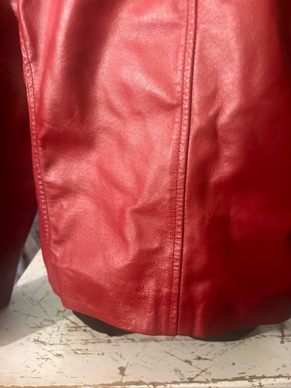 Sleek Red Leather Jacket for Women